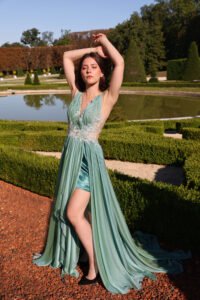 SABA - Robe de soirée soie et satin 1