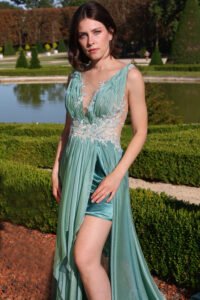 SABA - Robe de soirée soie et satin 2